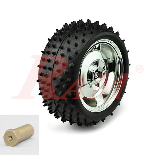 Robot Tires 120x60mm + Metal Coupler (1 Wheel)