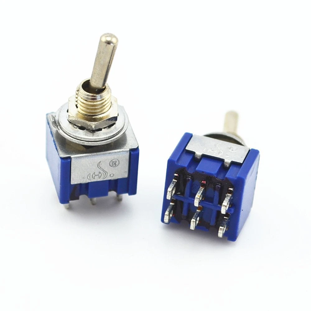SW16 ON-ON Toggle Switch 6A@250V 6pin – Metal