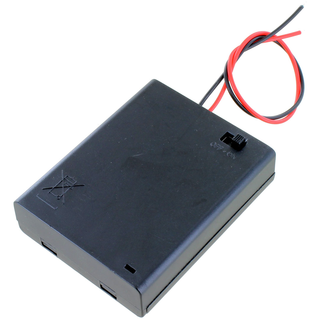 Battery Holder 4 x AAA With Switch